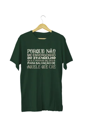 Camiseta oversized amaciada estampa Porque não me envergonho do evangelho que é poder de Deus na frente suedine megan 100% algodão gramatura 230g/m